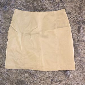 Tan leather skirt